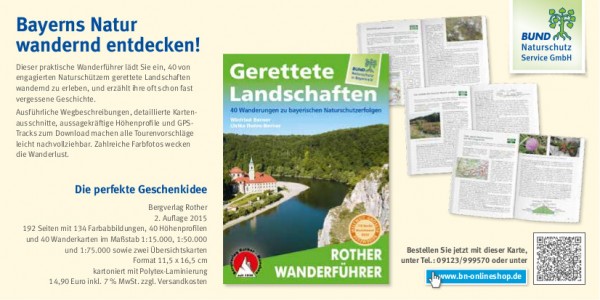 Bestellkarte Wanderführer "Gerettete Landschaften"